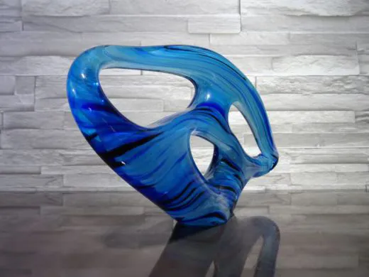 Glaskunst in blau/ FORMA di Vetro Organico