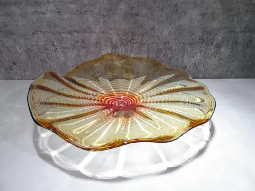 Glasschale in amber/ SPIRALI di Vetro